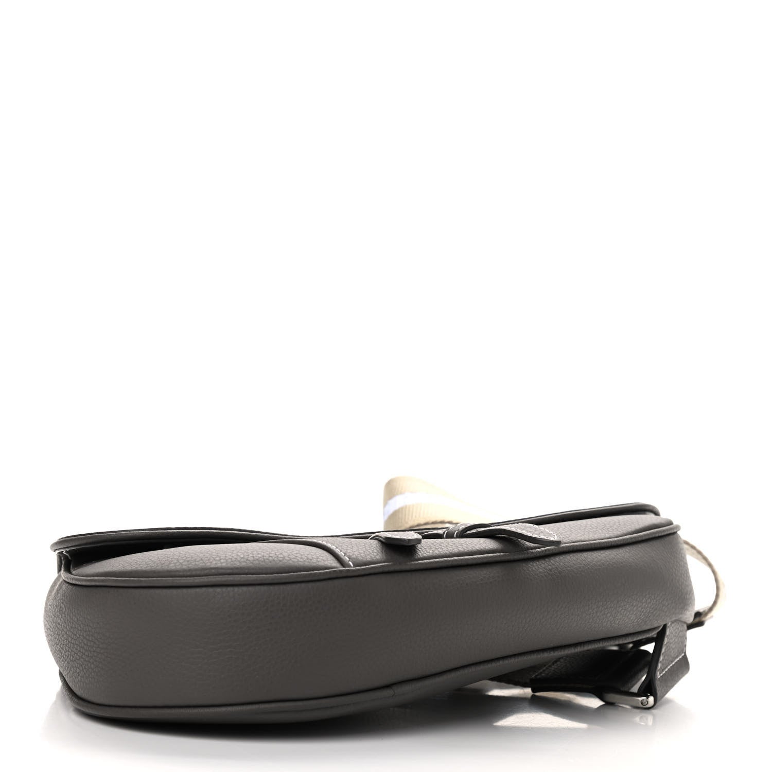 Christian Dior Grained Calfskin Kim Jones Saddle Bag Grey 3 of 8