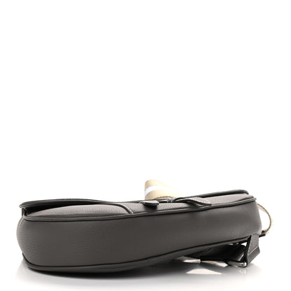 Christian Dior Grained Calfskin Kim Jones Saddle Bag Grey 3 of 8