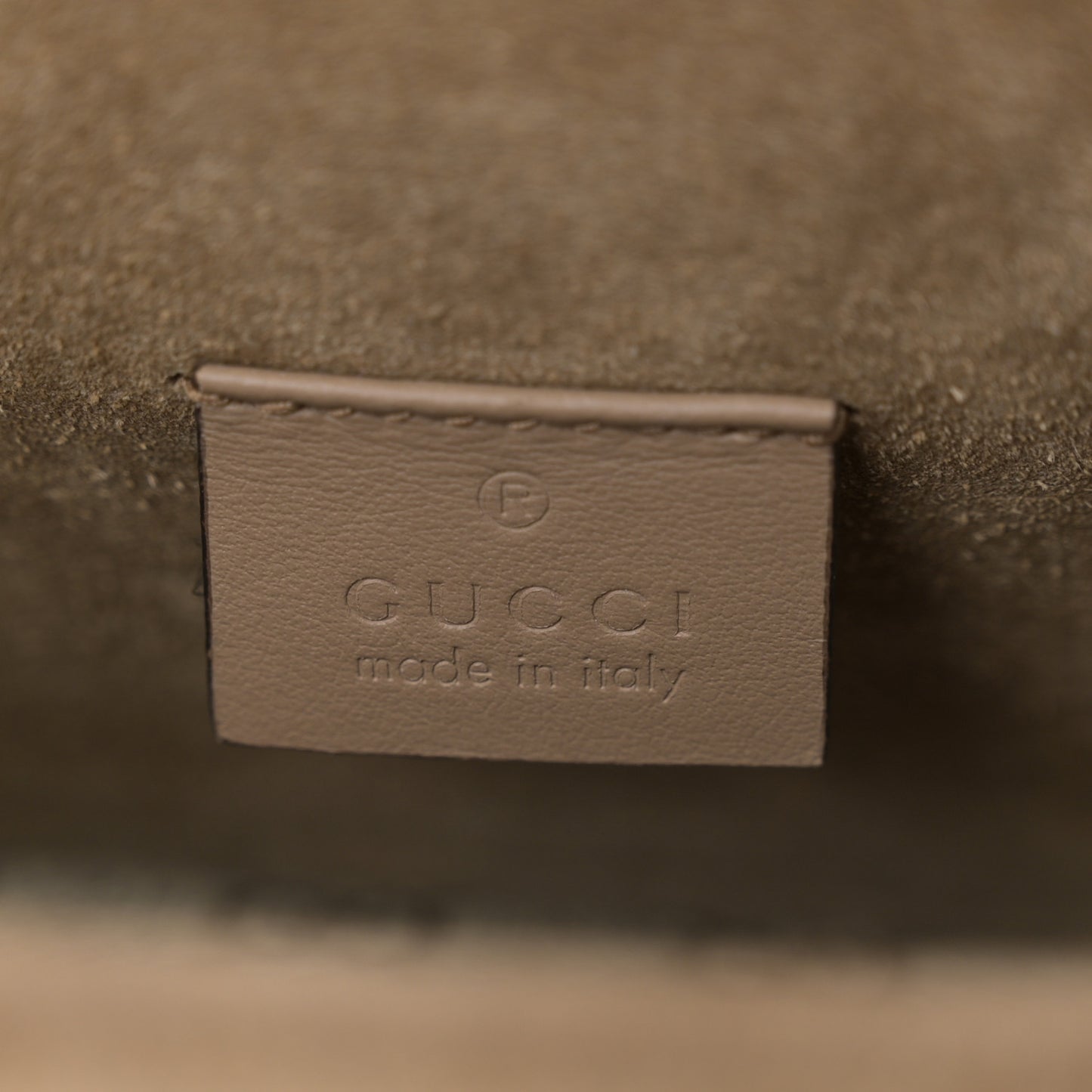 GG Supreme Monogram Suede Crystal Small Dionysus Shoulder Bag Taupe