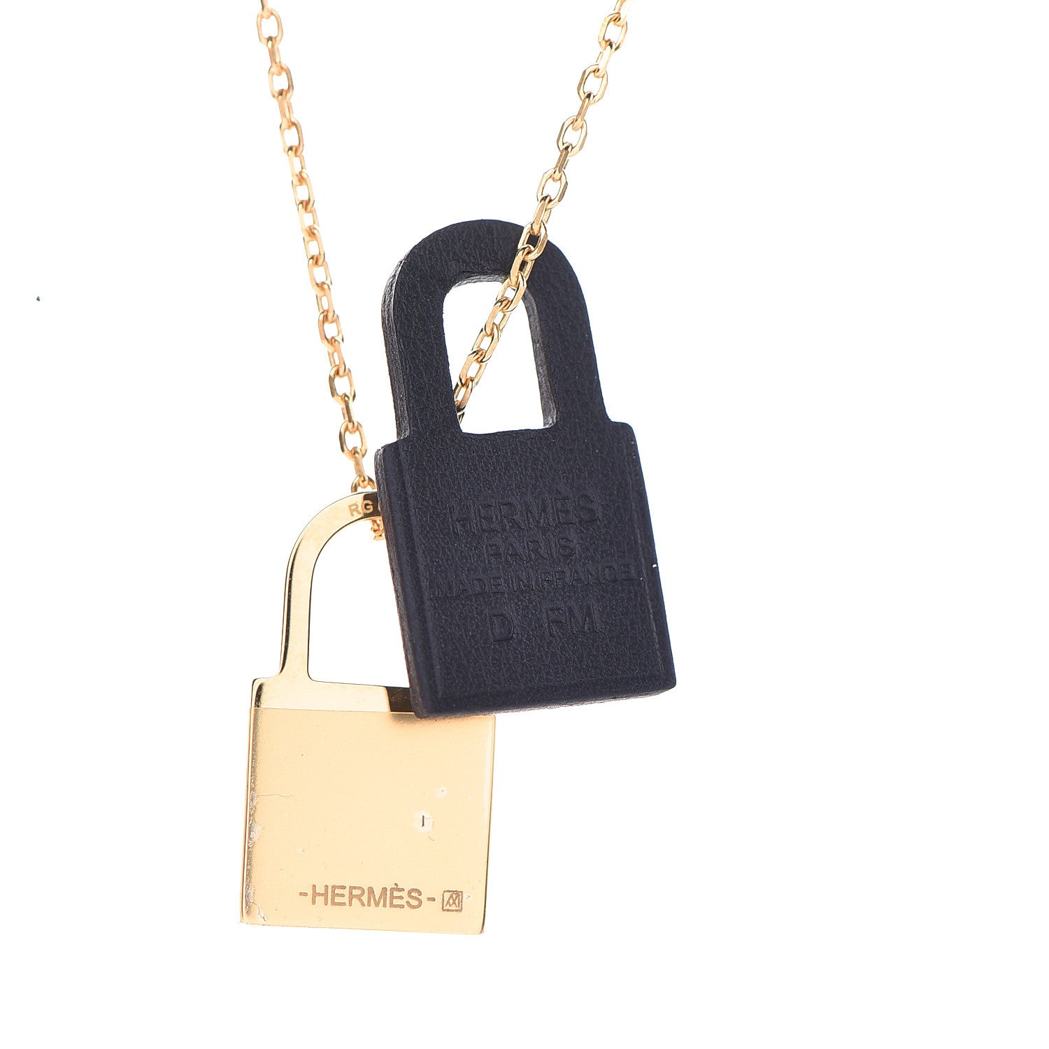 Hermes Swift Small O'Kelly Pendant Necklace Black 6 of 8