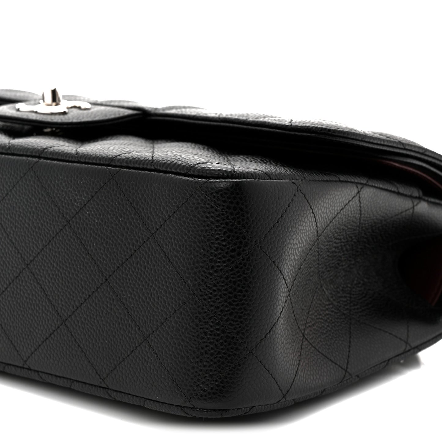 Caviar Quilted Jumbo Double Flap Black