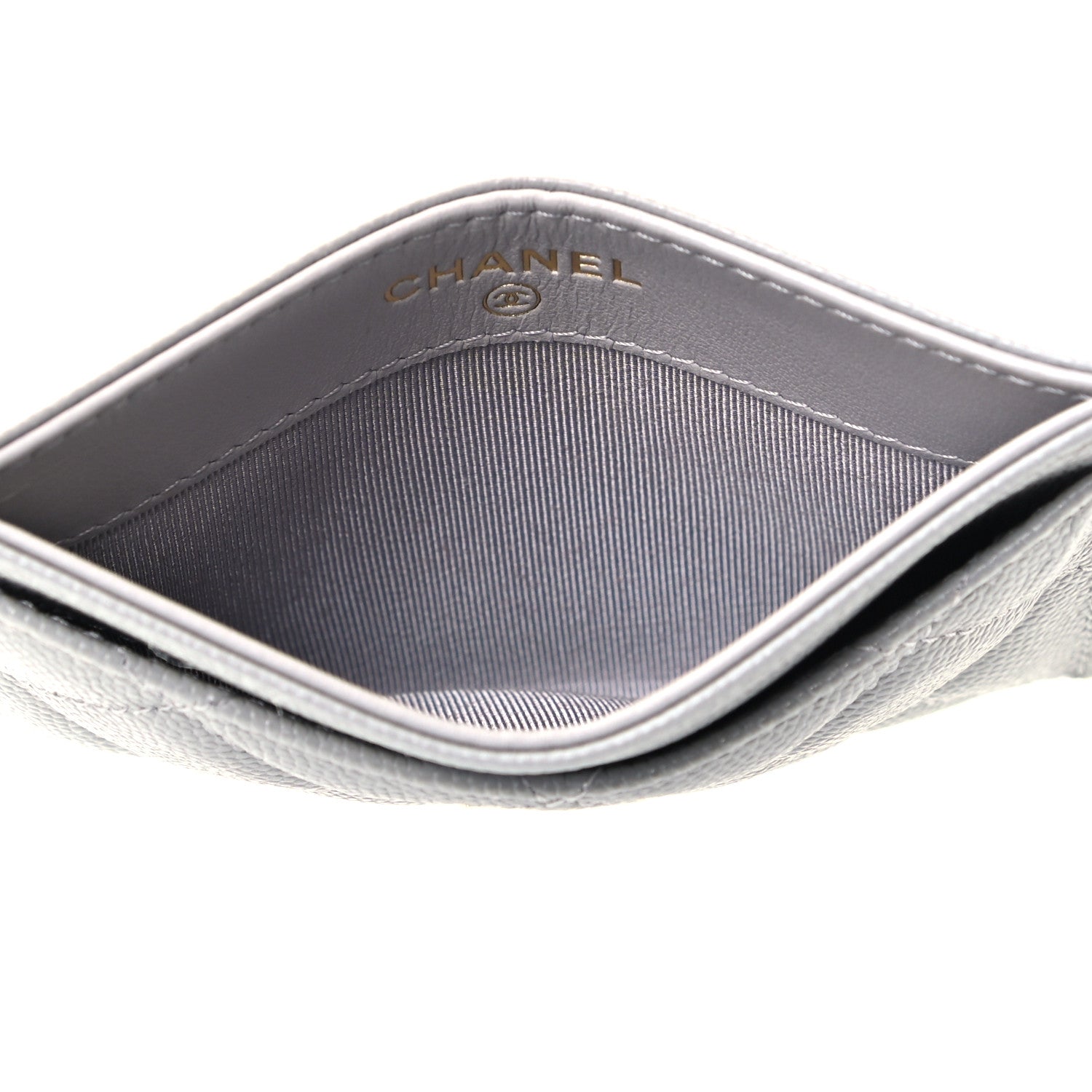 Chanel Caviar Quilted Card Holder Grey 4 of 4