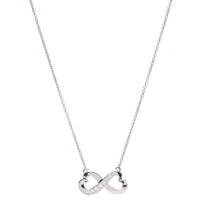 Tiffany 18K White Gold Diamond Paloma Picasso Double Loving Heart Necklace 1 of 11
