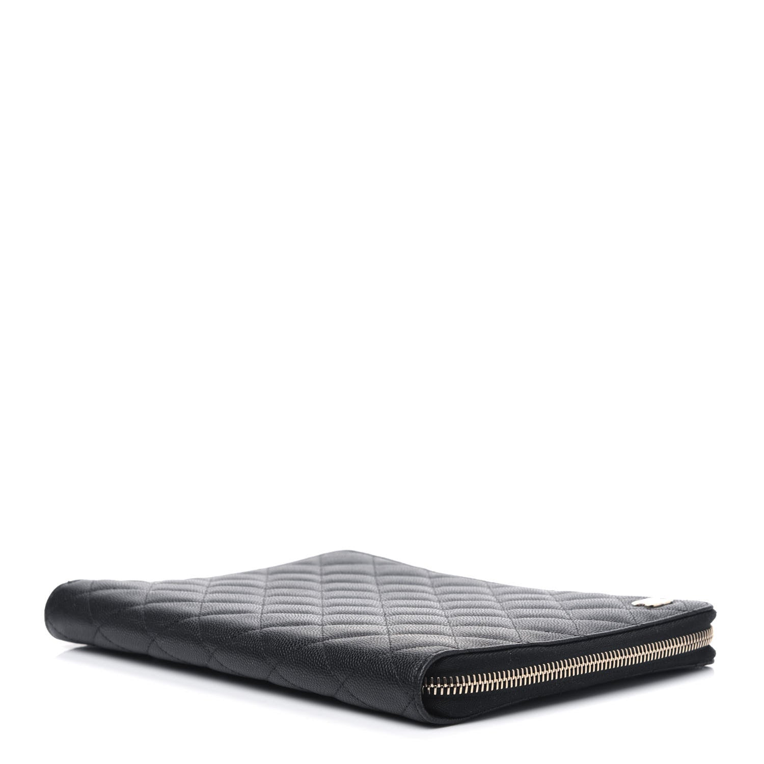 Chanel Caviar Quilted Zip Around Notebook Agenda Cover Black 4 of 9