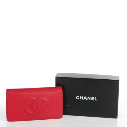 Chanel Caviar Timeless CC Yen Wallet Red 8 of 8