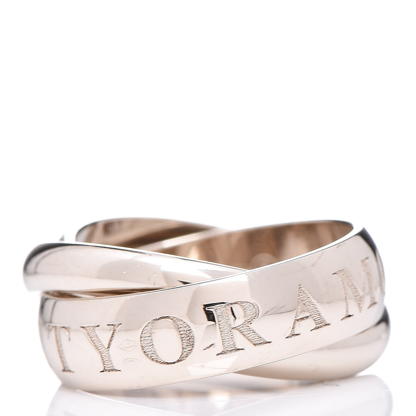 18K White Gold 98 Xmas Limited Trinity Ring 49 4.75