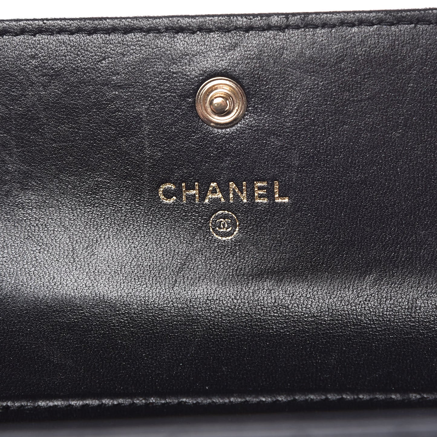 Patent Quilted Compact Boy Wallet Black