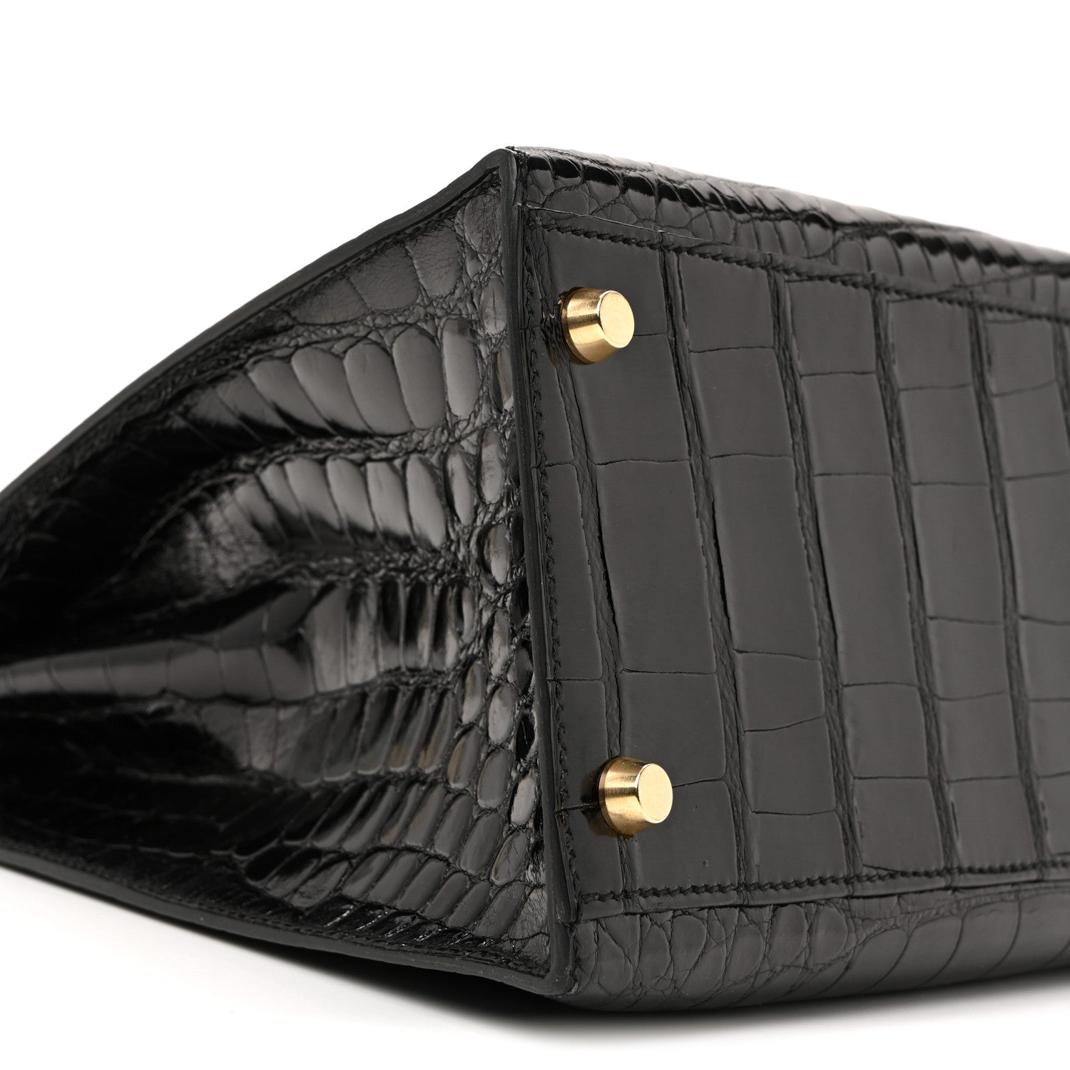 Hermes Shiny Alligator Kelly Sellier 32 Black 25 of 34