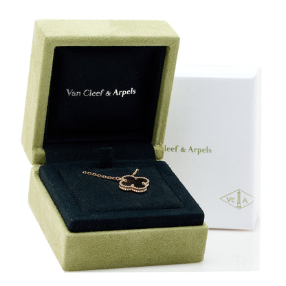 Van Cleef & Arpels 18K Rose Gold Gray Mother of Pearl Vintage Alhambra Pendant Necklace 6 of 6