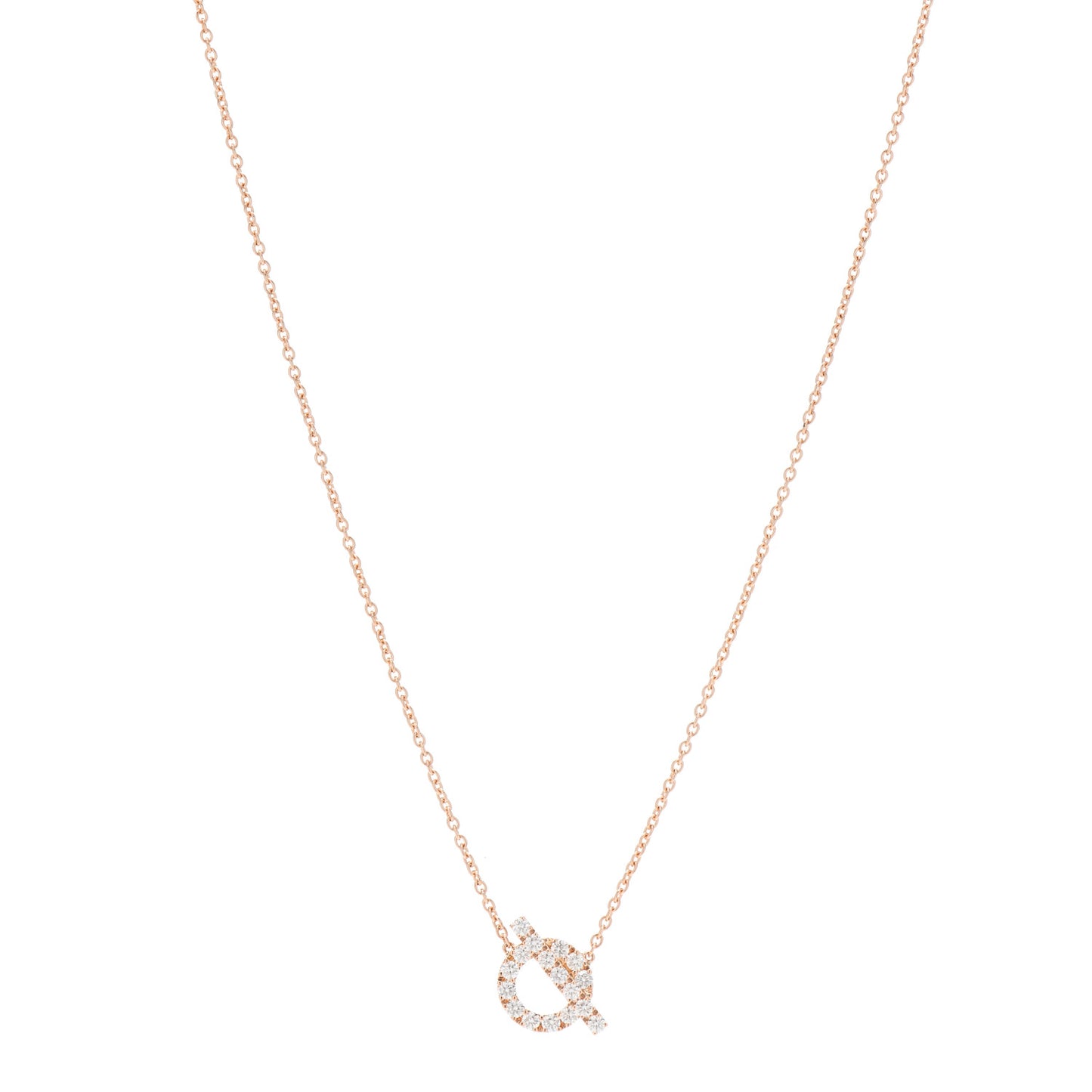 18K Rose Gold Diamond Finesse Pendant Necklace