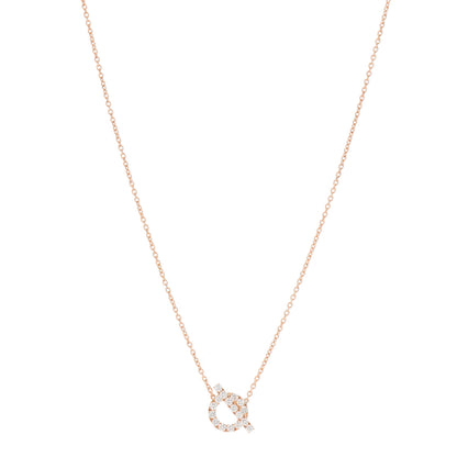 Hermes 18K Rose Gold Diamond Finesse Pendant Necklace 1 of 5