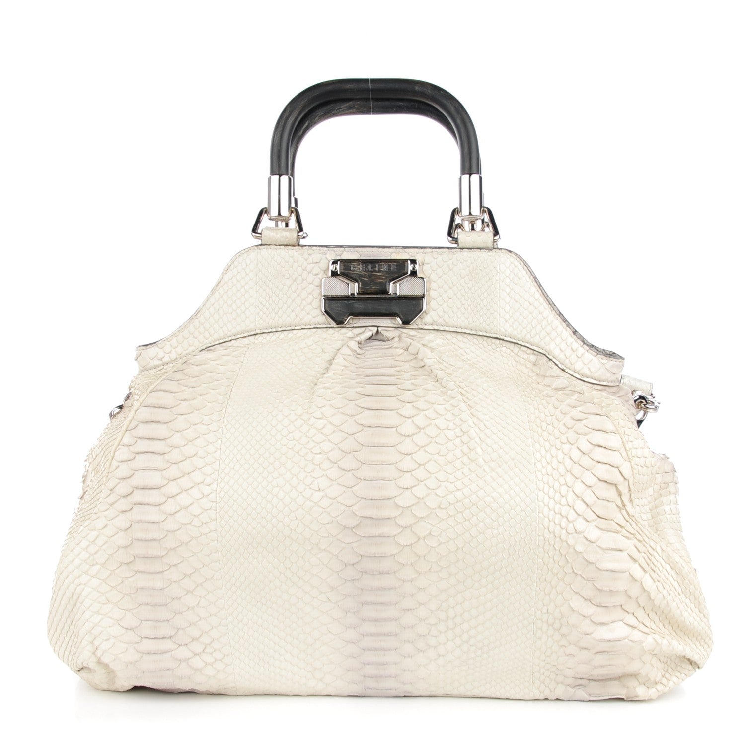Celine Python Frame Tote White 1 of 7