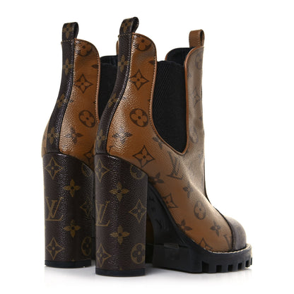 Louis Vuitton Patent Reverse Monogram Star Trail Chelsea Ankle Boots 37 4 of 9