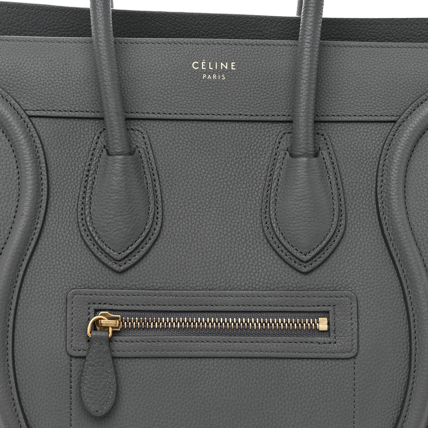 Baby Drummed Calfskin Micro Luggage Kohl