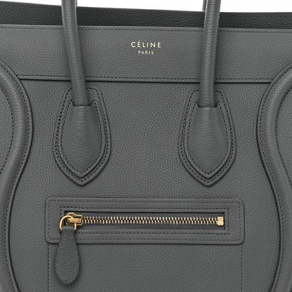 Celine Baby Drummed Calfskin Micro Luggage Kohl 9 of 15