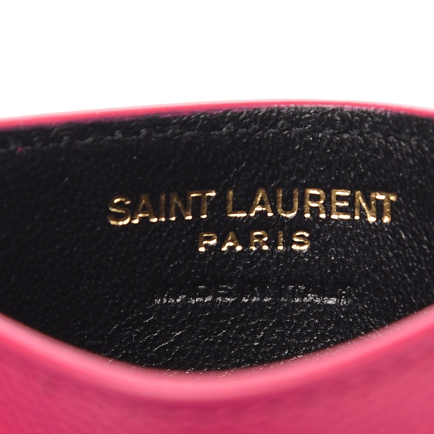 Saint Laurent Grain De Poudre Matelasse Chevron Monogram Credit Card Case Fresh Fuxia 5 of 7