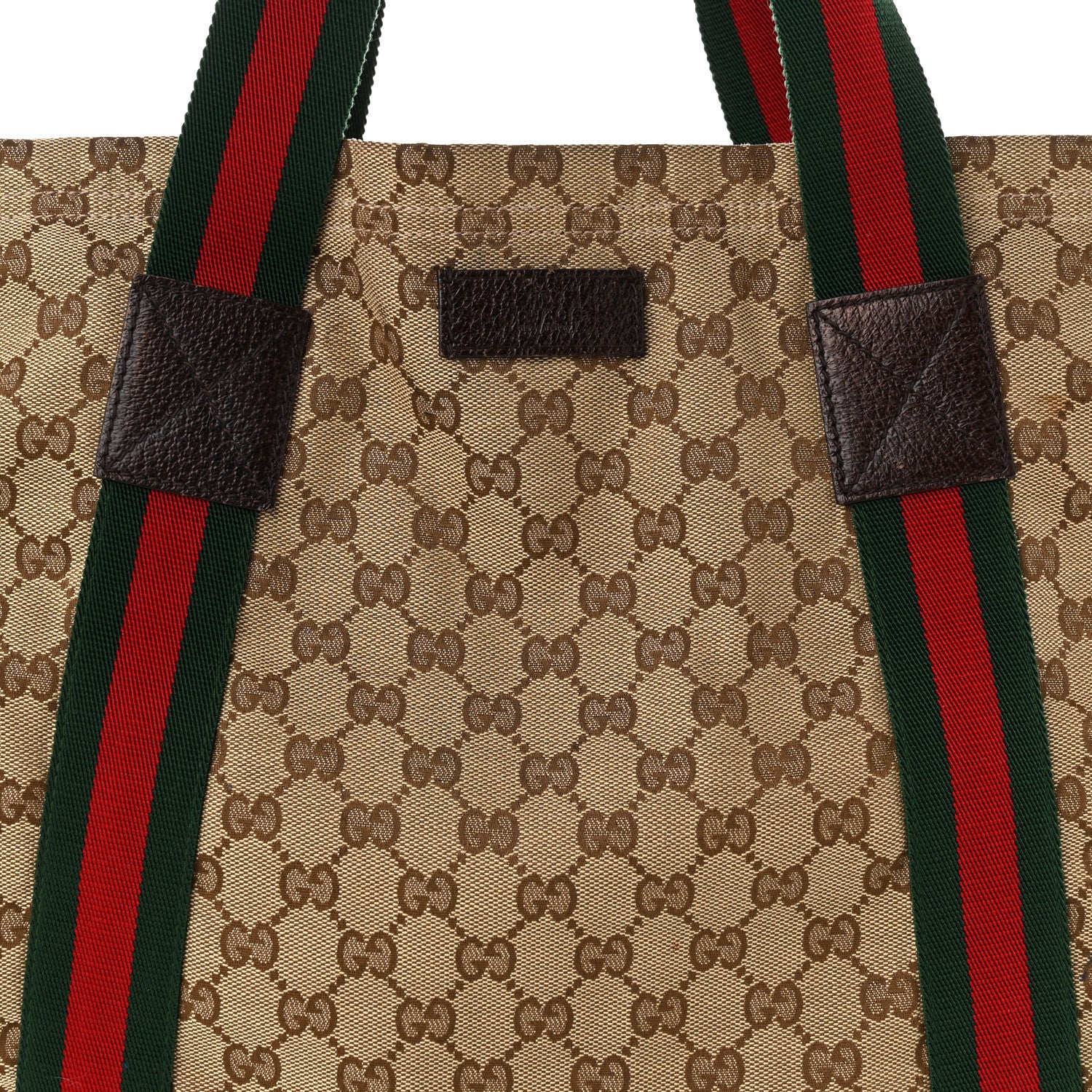 Gucci GG Monogram Medium Web Handle Vertical Tote Dark Brown 8 of 12