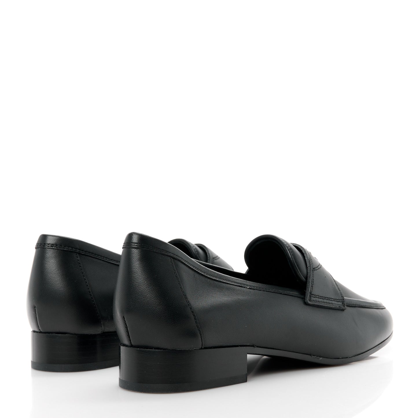 Calfskin Mens Stitched CC Loafers 40 Black