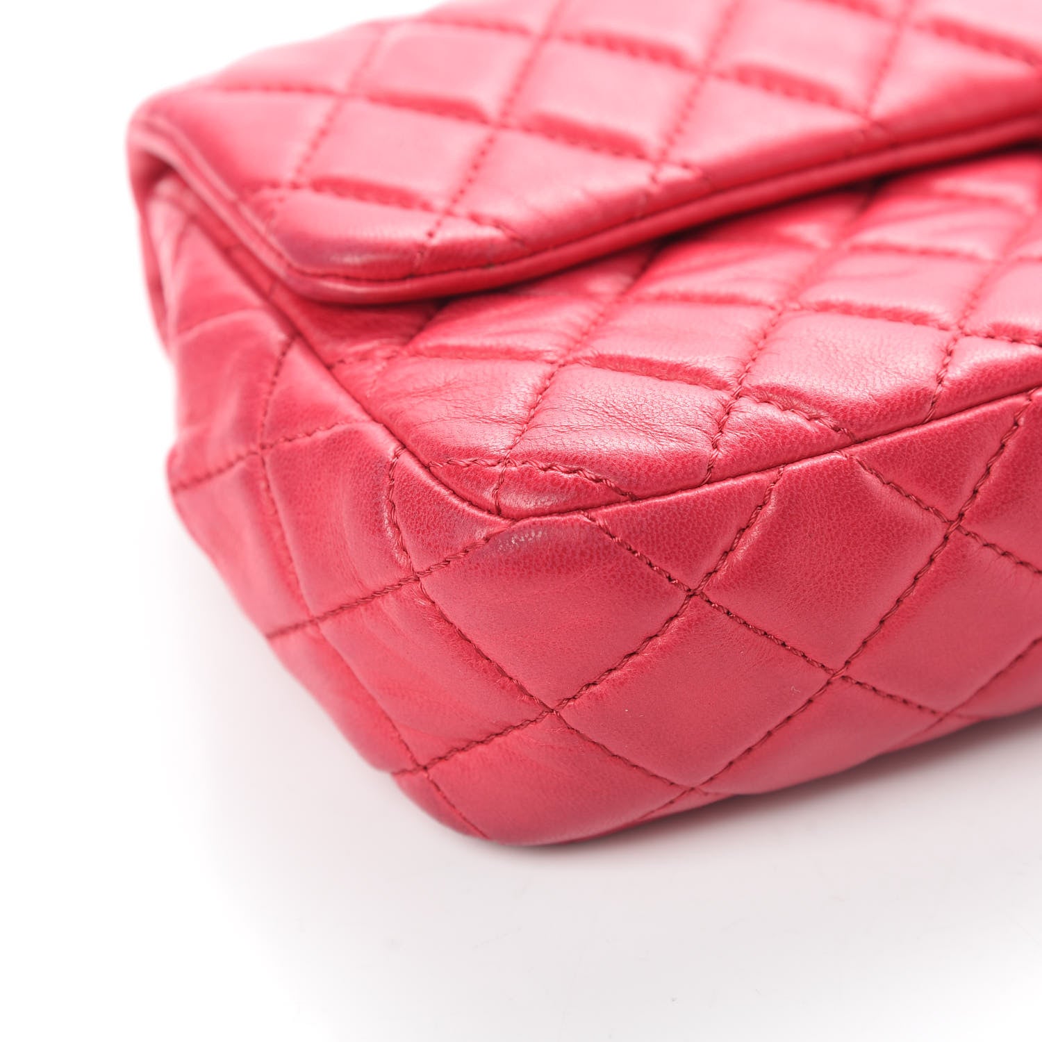 Chanel Lambskin East West Valentine Charms Flap Dark Pink 9 of 15