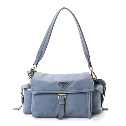 Prada Nappa Medium Explore Shoulder Bag Aviation Blue 1 of 10