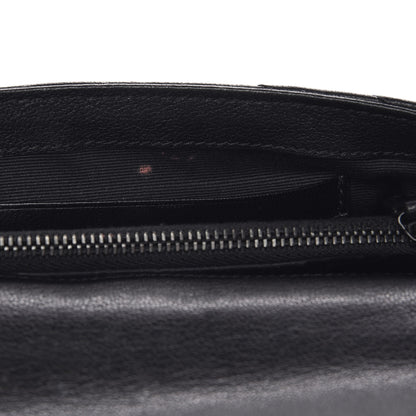 Saint Laurent Sheepskin Matelasse Chevron Monogram College Chain Wallet Black 8 of 9