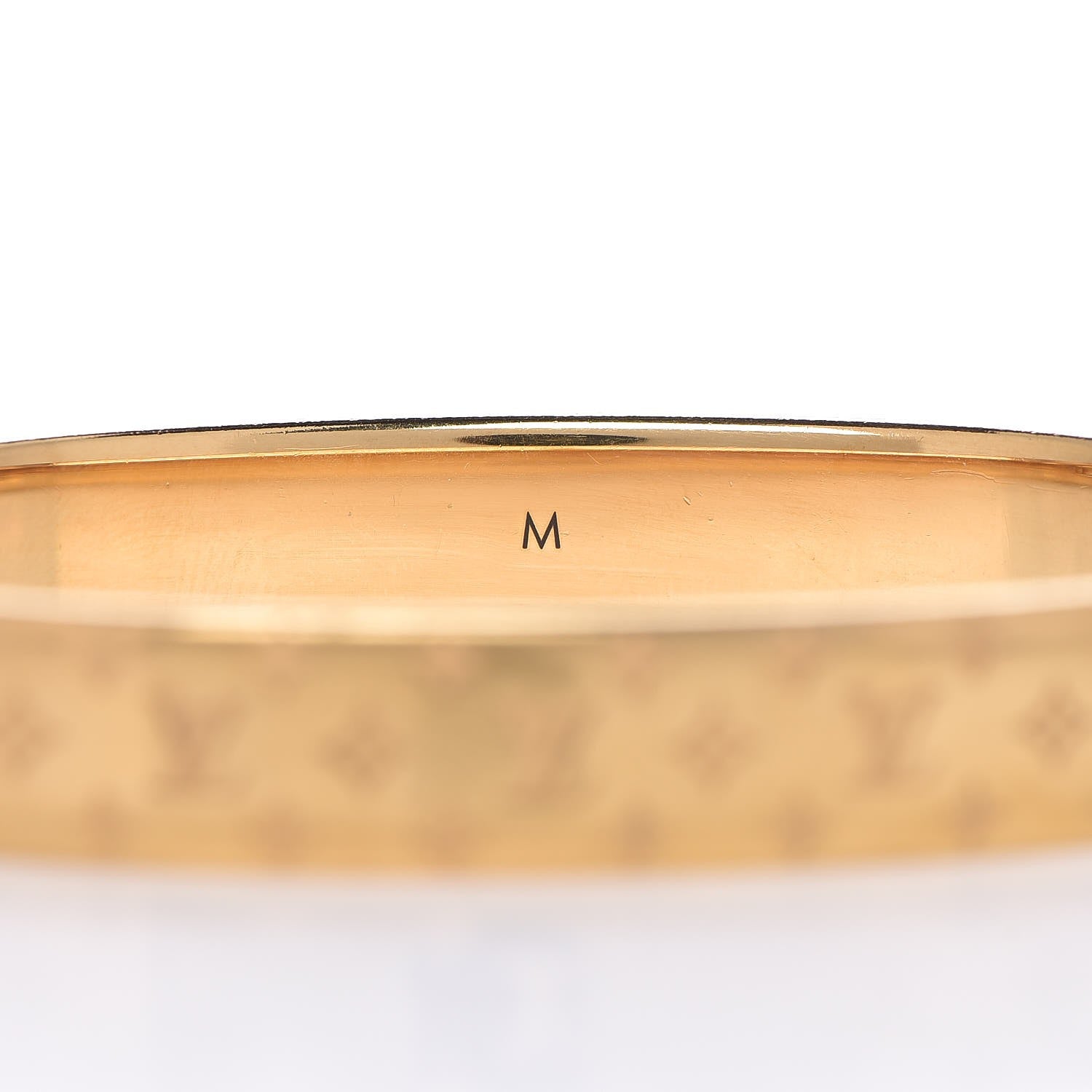 Louis Vuitton Brass Monogram Nanogram Cuff M Gold 5 of 6