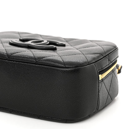Chanel Caviar Quilted CC Small Top Handle Vanity Case Black 10 of 10