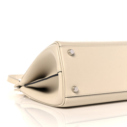 Gucci Grainy Calfskin Small Zumi Top Handle Bag Mystic White 9 of 13