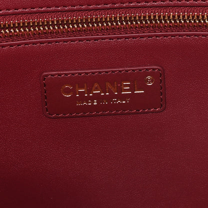 Chanel Calfskin Crocodile Embossed Archetype Large Shopping Tote Burgundy Burgundy 6 of 10