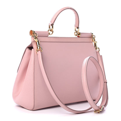 Dolce & Gabbana Dauphine Calfskin Medium Miss Sicily Satchel Rosa Carne 2 of 5