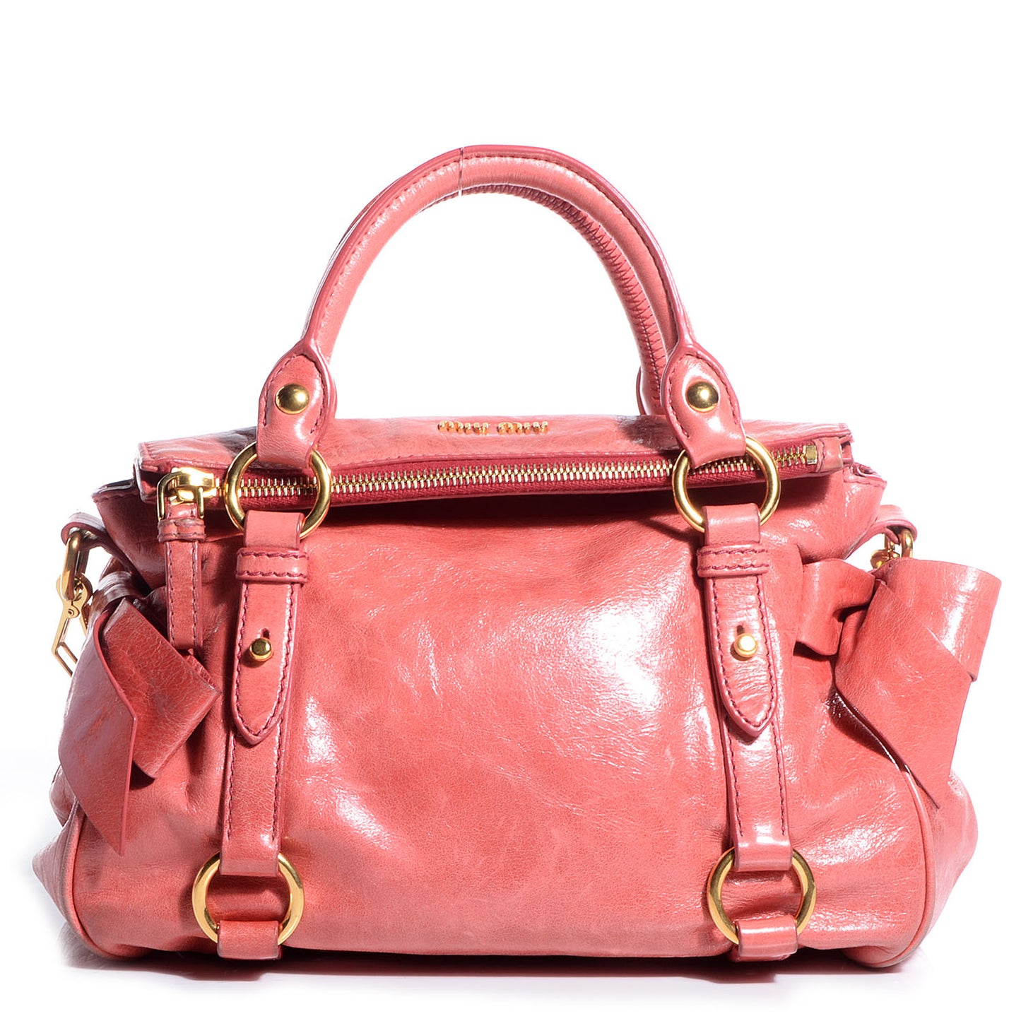 Vitello Lux Mini Bow Bag Rosa