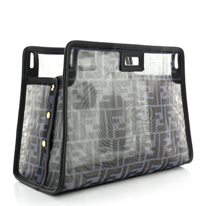 Fendi Mesh Vitello Century FF 1974 Mini Peekaboo Defender Cover Azzurro Black Ebano 3 of 10