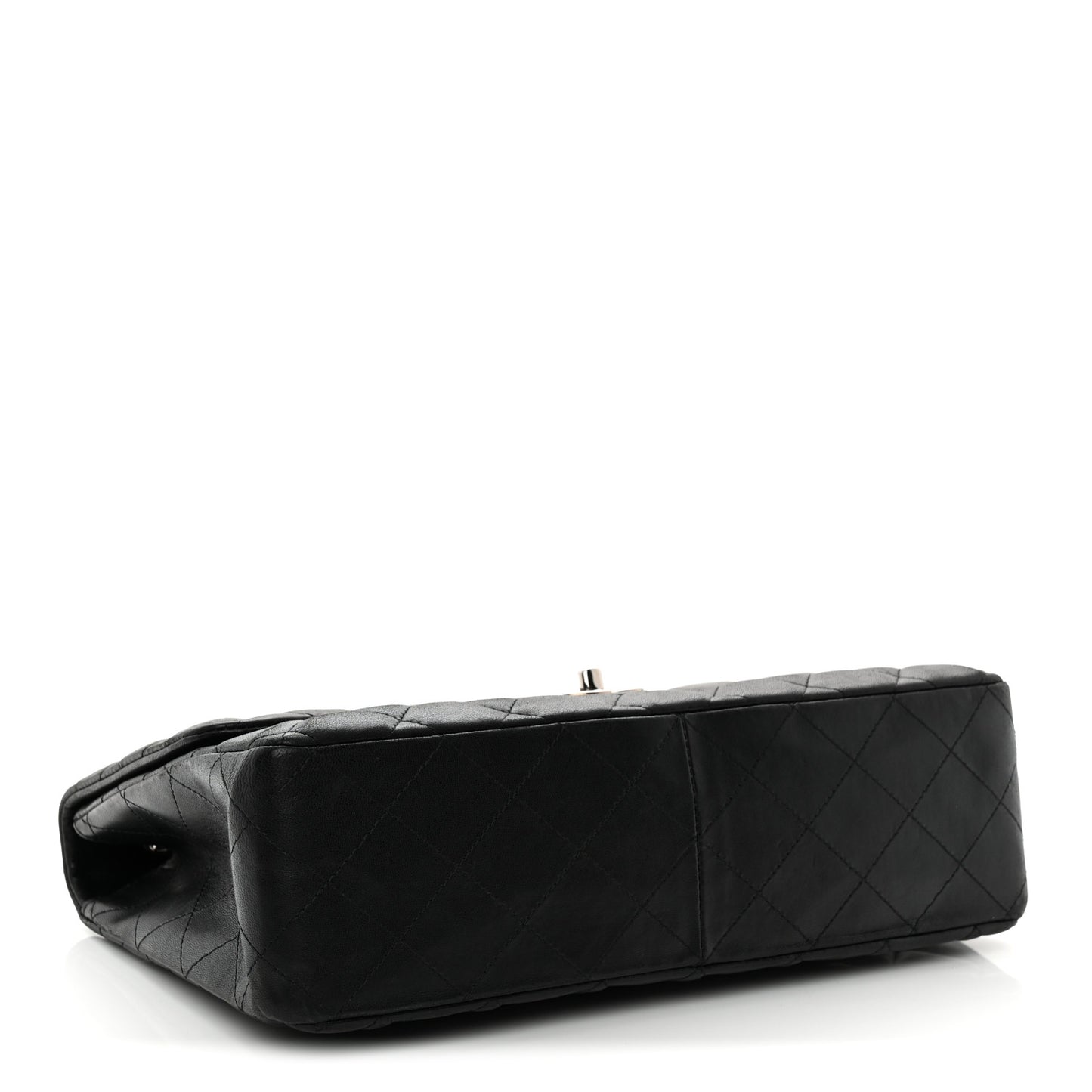Lambskin Quilted Jumbo Single Flap Black