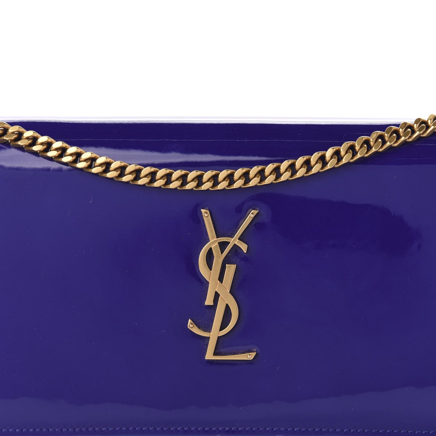 Patent Calfskin Monogram Kate Wallet On Chain Royal Blue