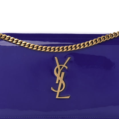 Saint Laurent Patent Calfskin Monogram Kate Wallet On Chain Royal Blue 10 of 10