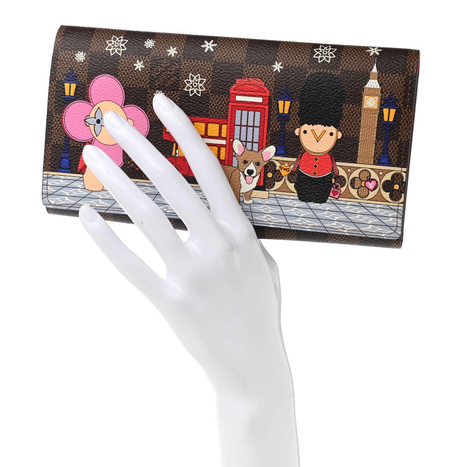 Louis Vuitton Damier Ebene 2021 Christmas Animation London Sarah Wallet 2 of 7