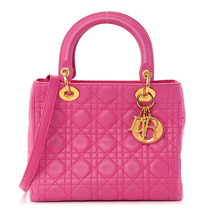 Christian Dior Lambskin Cannage Medium Lady Dior Pink 1 of 30