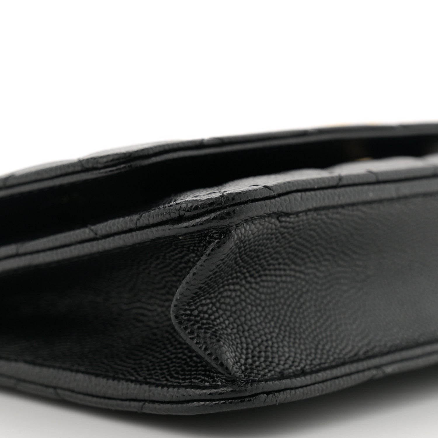 Chanel Caviar Quilted Textured CC Wallet On Chain WOC Black 9 of 10