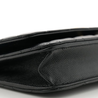 Chanel Caviar Quilted Textured CC Wallet On Chain WOC Black 9 of 10