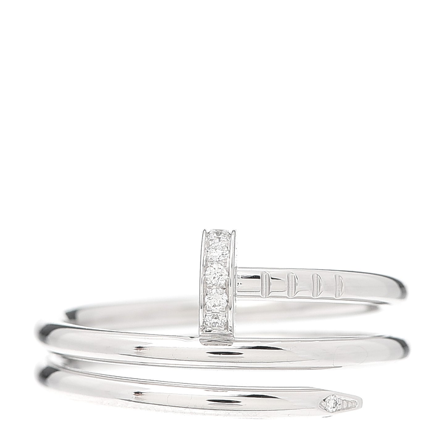 18K White Gold Diamond Double Wrap Juste Un Clou Ring 53 6.25