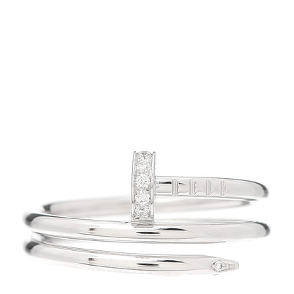 Cartier 18K White Gold Diamond Double Wrap Juste Un Clou Ring 53 6.25 1 of 7