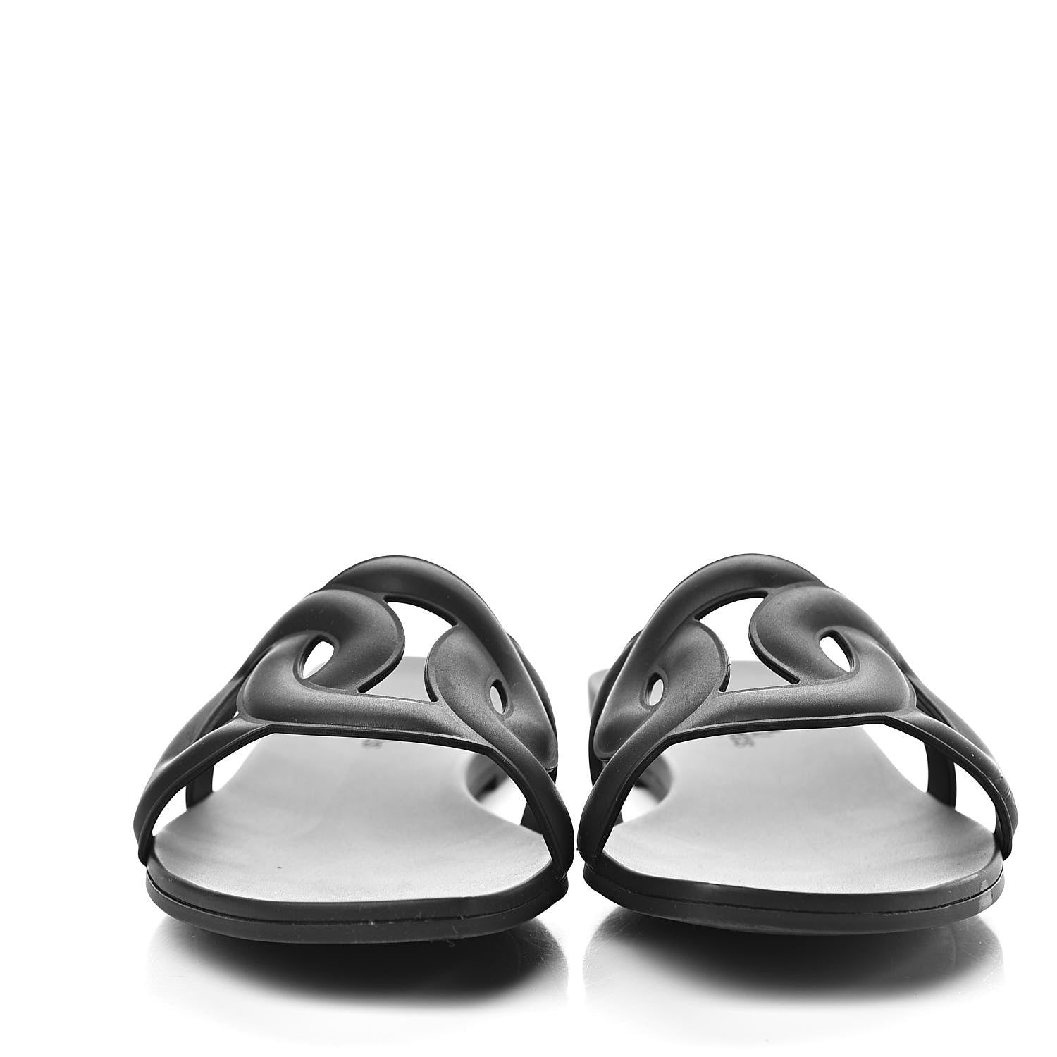 Hermes Rubber Aloha Sandals 39 Black 2 of 9