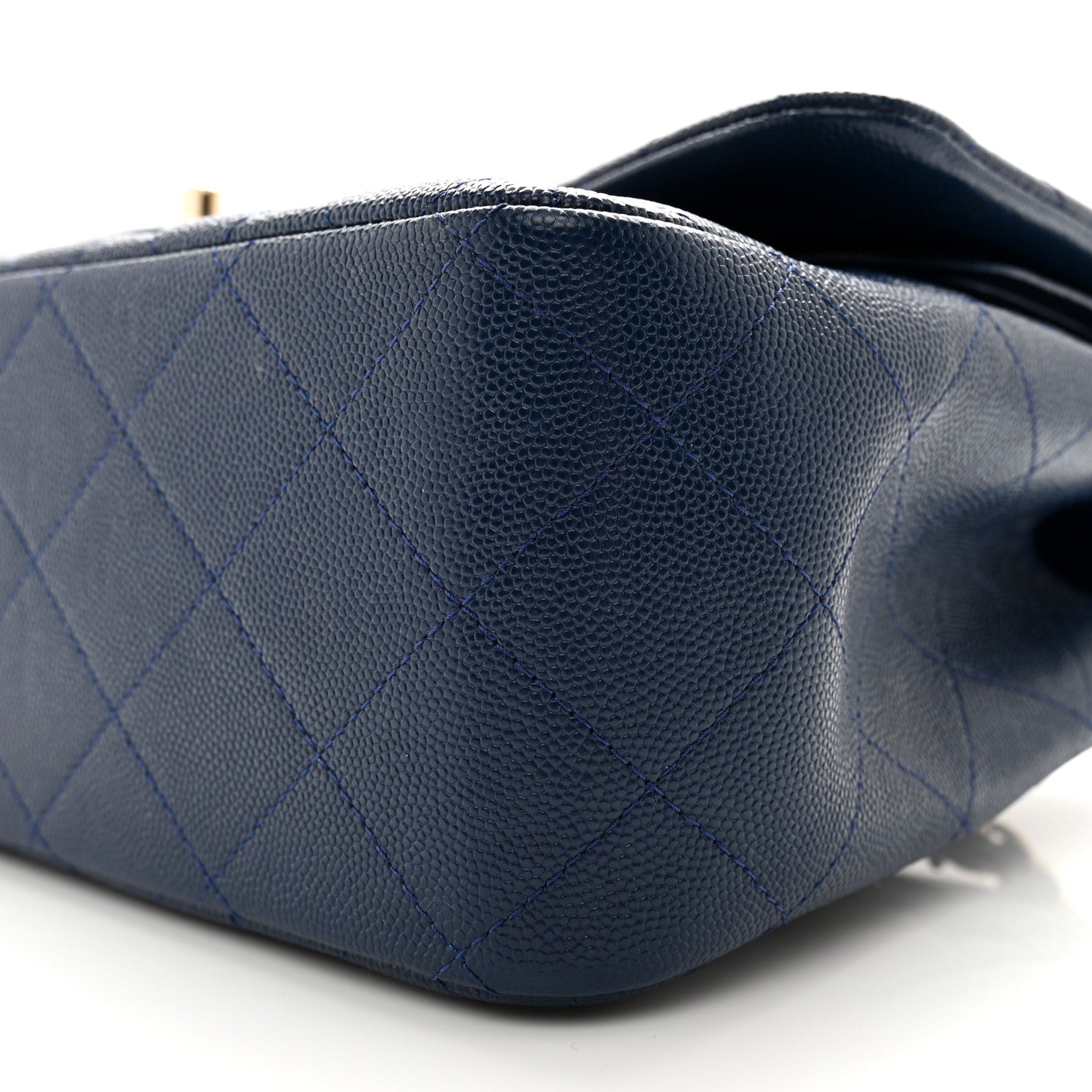 Chanel Caviar Quilted Jumbo Double Flap Navy Blue 10 of 12
