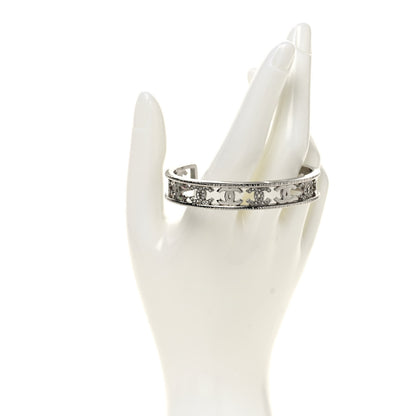 Chanel Metal Crystal CC Cuff Bracelet Silver 2 of 4