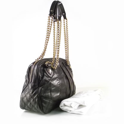Marc Jacobs Leather Pleated Little Gordon Shoulder Bag Black 3 of 9