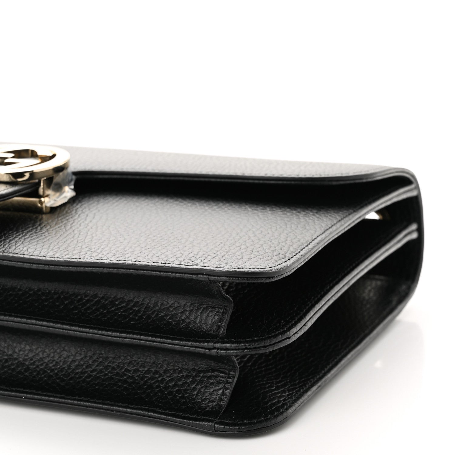 Gucci Dollar Calfskin Interlocking G Shoulder Bag Black 10 of 11