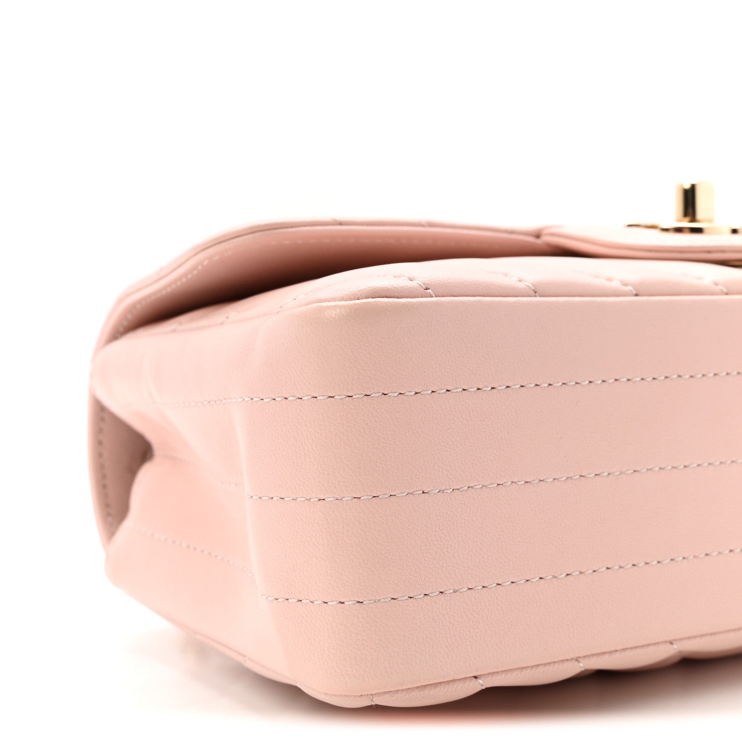 Chanel Calfskin Chevron Quilted Mini Rectangular Flap Light Pink 9 of 10