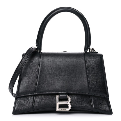 Balenciaga Grained Calfskin Small Hourglass Top Handle Bag Black 1 of 19