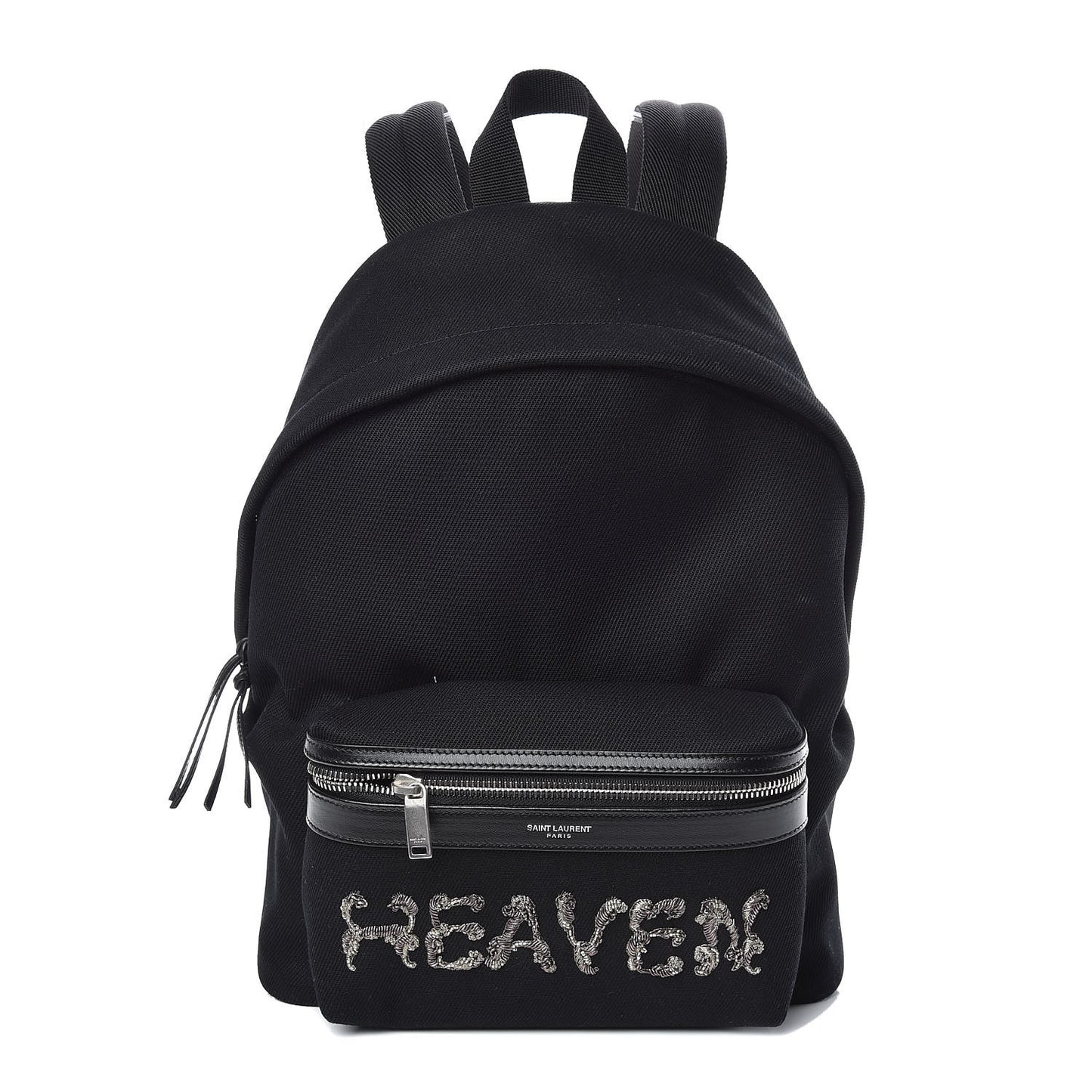 Canvas Signature Heaven Embroidered Mini City Backpack Black