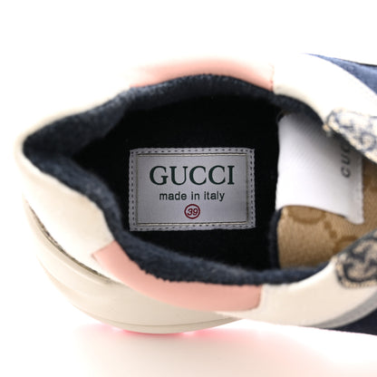 Gucci GG Supreme Monogram Mix Monogram Womens Rhyton Sneakers 39 London Blue Beige Pale Pink 8 of 16